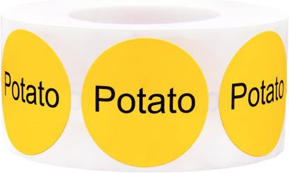 Yellow with Black Carnitas Circle Dot Adhesive Stickers, 1 Inch Round Labels, 500 Total Stickers