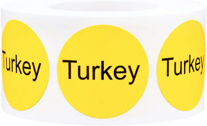 Yellow with Black Carnitas Circle Dot Adhesive Stickers, 1 Inch Round Labels, 500 Total Stickers