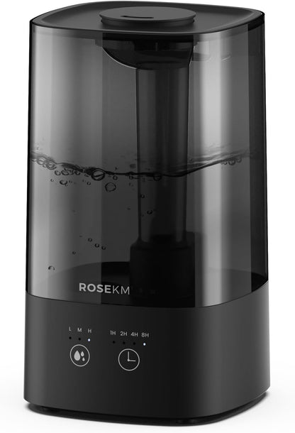 ROSEKM 2L Cool Mist Humidifier for Bedroom and Plants, Quiet, Black