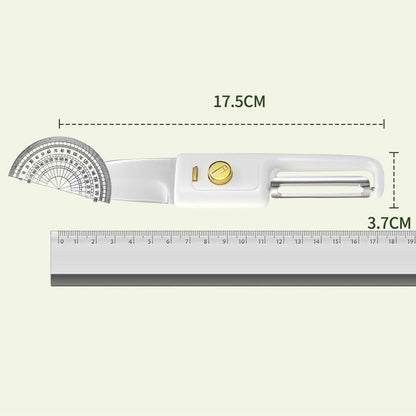 2 in 1 Vegetable Peeler and Knife Set, Double Head Peeling Knife Stainless Steel Potato Peeler with Safety Cover for Kitchen (Gray)