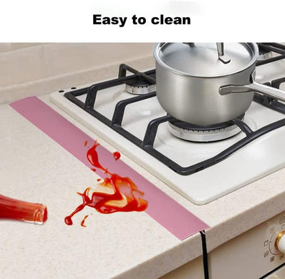 Silicone Stove Counter Gap Cover, The Heat Resistant Oven Gap Filler Seals Gaps Between Stovetop and Counter, Easy to Clean (Pink)
