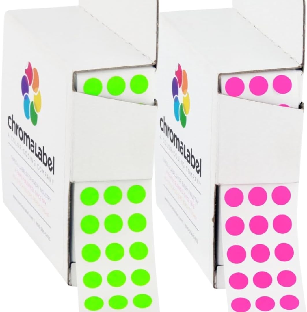 Dark Blue, Red & Yellow Dots, 1/4 Inch, 1000/Box Each Color | Writable Semi-Gloss Circle Labels in Dark Blue, Red and Yellow for Offices, Retail and Classrooms. Made in USA - Colors A