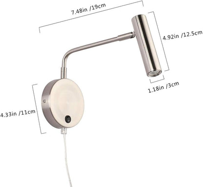 Joossnwell Wall Lamps that Plug in, Bronze Metal Industrial Wall Spotlight with Switch on Off for Home Bedside Lighting Fixtures Warm White 3000K 1 Pack
