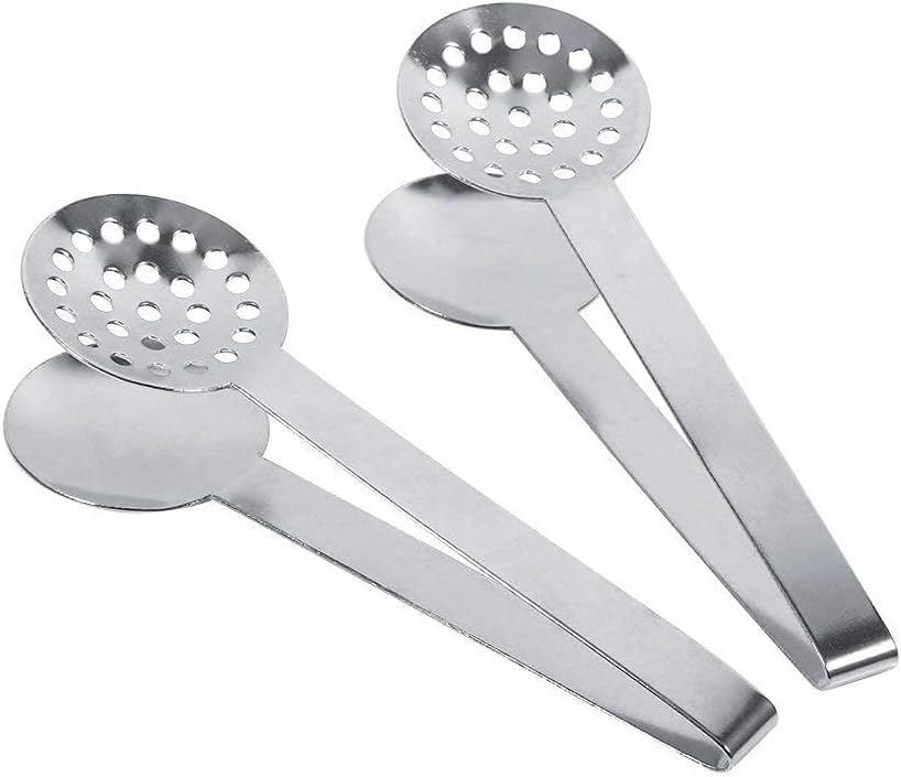 2Pcs Tea Bag Squeezer Tongs, Round Tea Bag Squeezer 2Pcs Stainless Steel Teabag Squeezer Strainer Holder Grip Metal Spoon Mini Sugar Clip for Home