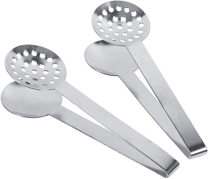 2Pcs Tea Bag Squeezer Tongs, Round Tea Bag Squeezer 2Pcs Stainless Steel Teabag Squeezer Strainer Holder Grip Metal Spoon Mini Sugar Clip for Home