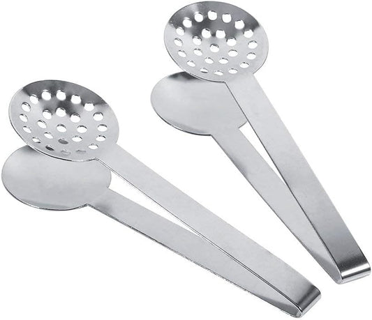 2Pcs Tea Bag Squeezer Tongs, Round Tea Bag Squeezer 2Pcs Stainless Steel Teabag Squeezer Strainer Holder Grip Metal Spoon Mini Sugar Clip for Home
