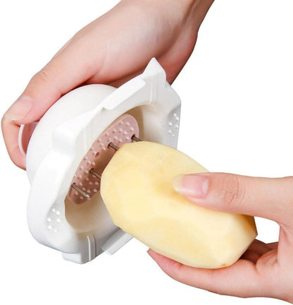 Blue Food Safety Holder for Mandolin Slicer or Grater, Finger Anti-Cut Protectors for Vegetable Grater, Food Slicer Cutter Finger Guard for Mandoline Cutting, Mandolines