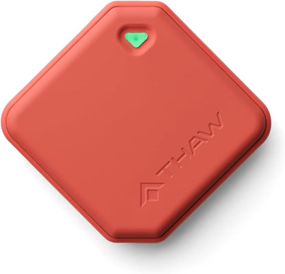 THAW Rechargeable Mini Hand Warmer | Double-Sided Heating, Up to 4 Hours, Rechargeable USB-C, Durable Impact-Resistant Construction, Integrated LED Light