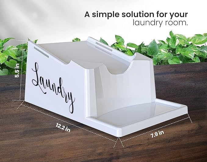 Skywin Liquid Laundry Detergent Holder Stand - 1 Pack - Black with Print | Easy Pouring, Rubber Feet, Angled Stand, Fabric Softener Dispenser for Laundry Room Organization & Storage