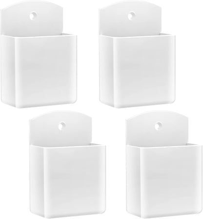 DRQ 2-Pack Remote Control Holder, Adhesive Wall-Mount Remote Holder, Black | TV controller organizer doubles as a wall pen holder for desk accessories and small-item storage at home, office, or school.