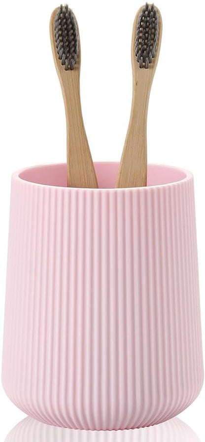 YAUKPH Black Striped Toothbrush Holder | for Electric Toothbrushes Bathroom Organizer Cup for Toothpaste Kids & Adults