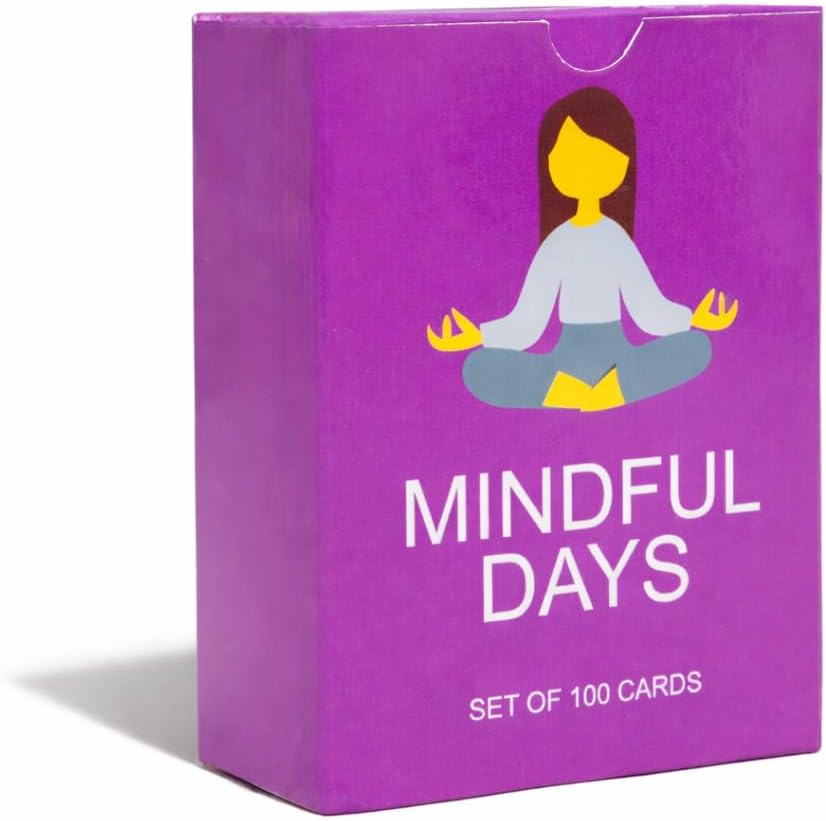 100 Mindful Days - Daily Mindful Activity Cards – Self-Care & Gratitude Prompts for All Ages | Portable Travel Deck for Mental Wellness, Focus & Stress Relief