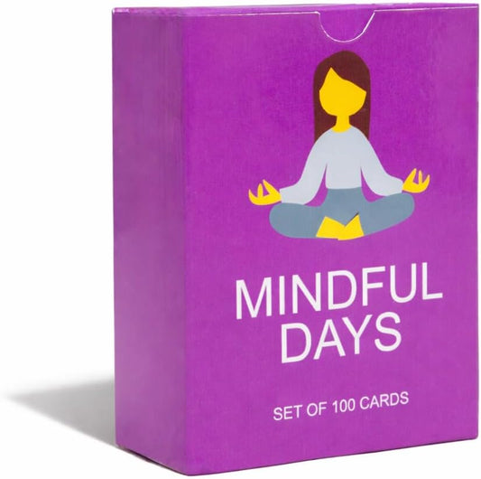 100 Mindful Days - Daily Mindful Activity Cards – Self-Care & Gratitude Prompts for All Ages | Portable Travel Deck for Mental Wellness, Focus & Stress Relief