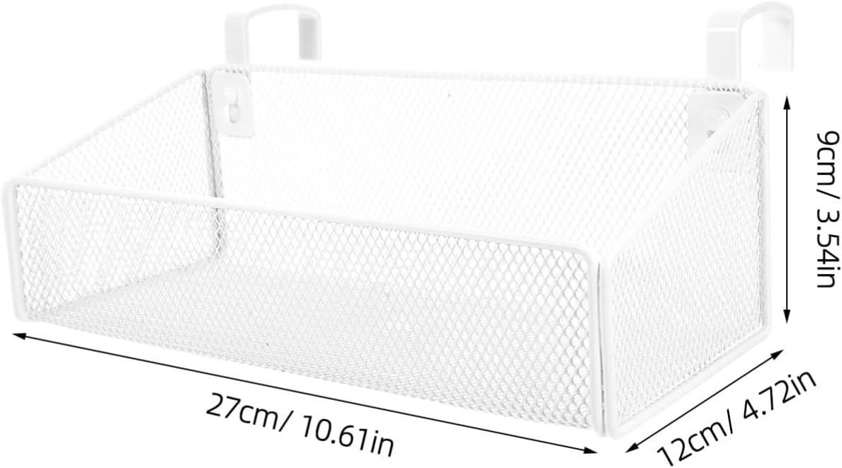 ULTECHNOVO Bedside Hanging Storage Basket Dorm Bedside Organizer with Hooks for Bunk Beds Railings and College Dorms 10.62 X 4.72 X 3.54 in Hanging Shelf for Books Phone Glasses
