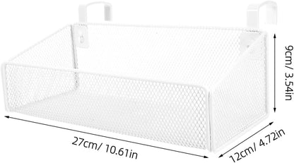 ULTECHNOVO Bedside Hanging Storage Basket Dorm Bedside Organizer with Hooks for Bunk Beds Railings and College Dorms 10.62 X 4.72 X 3.54 in Hanging Shelf for Books Phone Glasses