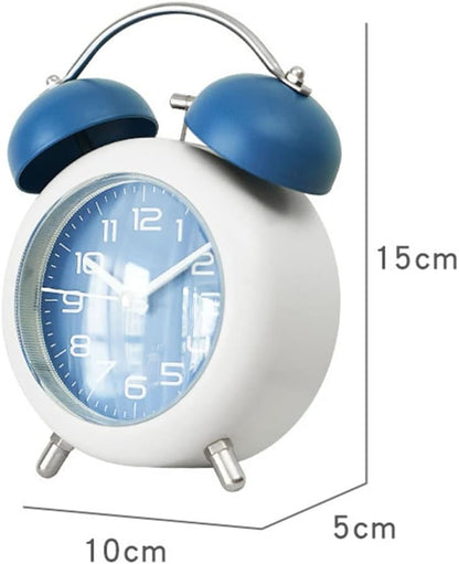 TXY Alarm Clock, Metal 4 Inch Desk Table Analog Clock Silent with Night Light for Dormitory Home Office Travel Decor Alarm Clock (Pink)