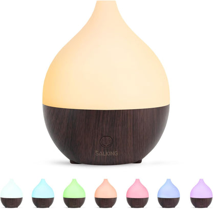SALKING Essential Oil Diffuser, 100ml Small Aromatherapy Diffuser with Auto Shut-Off Function, Ultrasonic Diffusers for Essential Oils, Cool Mist Humidifier with Warm White Lights, for Office Home