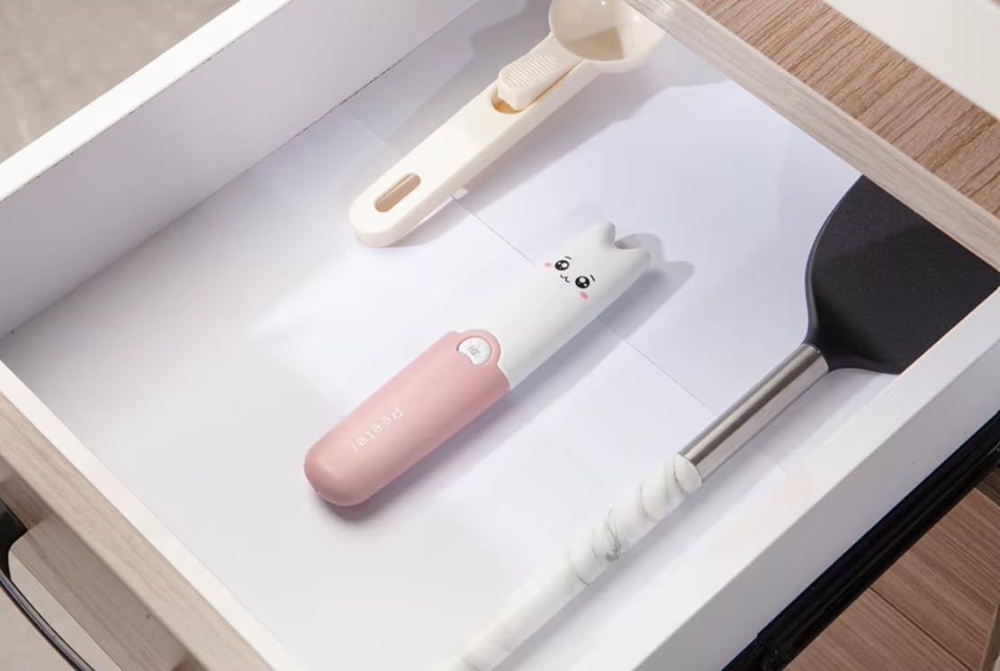 3 in 1 Multifunctional Vegetable and Fruit Peeler, Pink and White | Stainless Steel Blade, Cute Animal Design