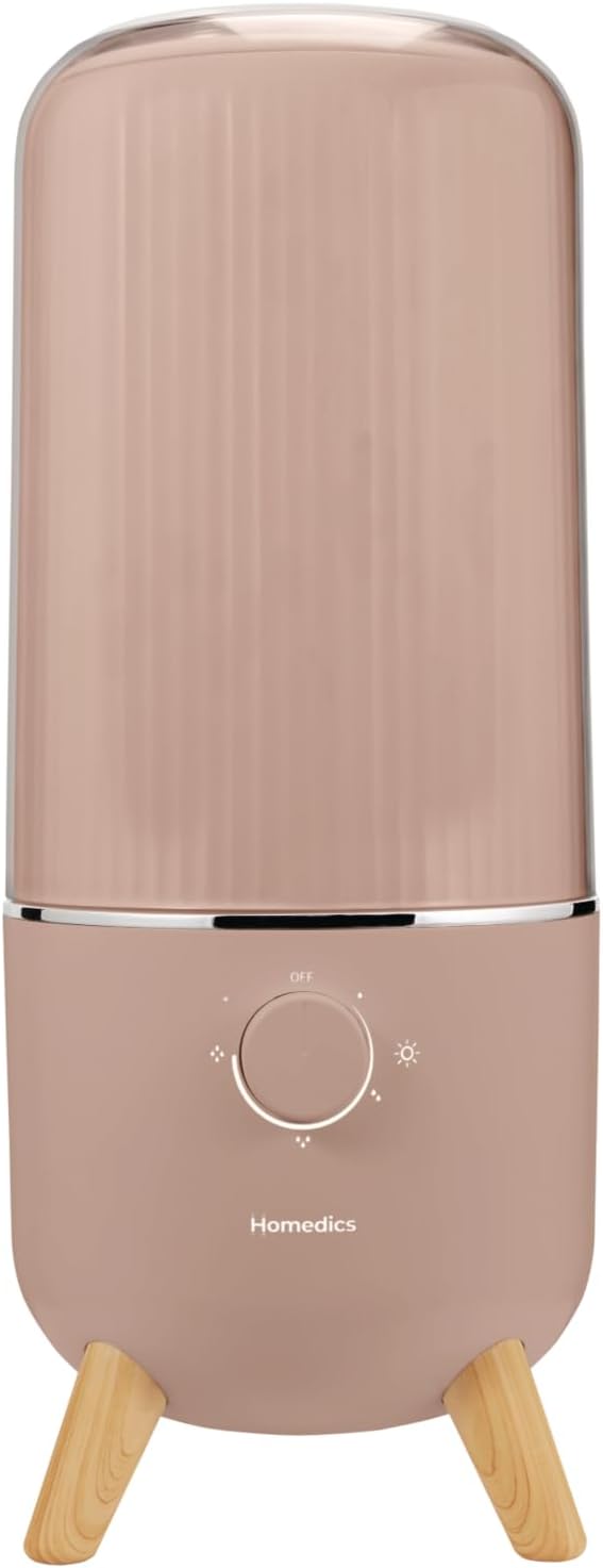 Homedics Ultrasonic Humidifier, Bedrooms and Home Offices, 0.97-Gallon Tank