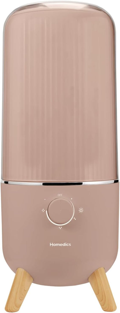 Homedics Ultrasonic Humidifier, Bedrooms and Home Offices, 0.97-Gallon Tank