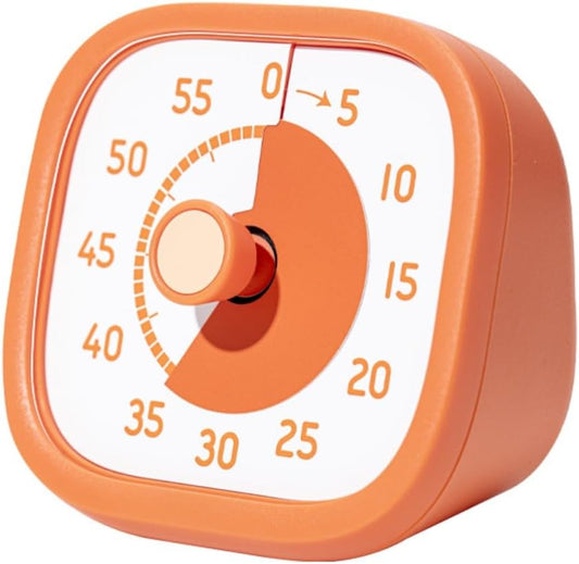 Visual Timer for Kids - 60 Minute Visual Kids Timer for Classroom Home Office, Countdown Timer for Cooking Teaching Working Meeting (Orange)