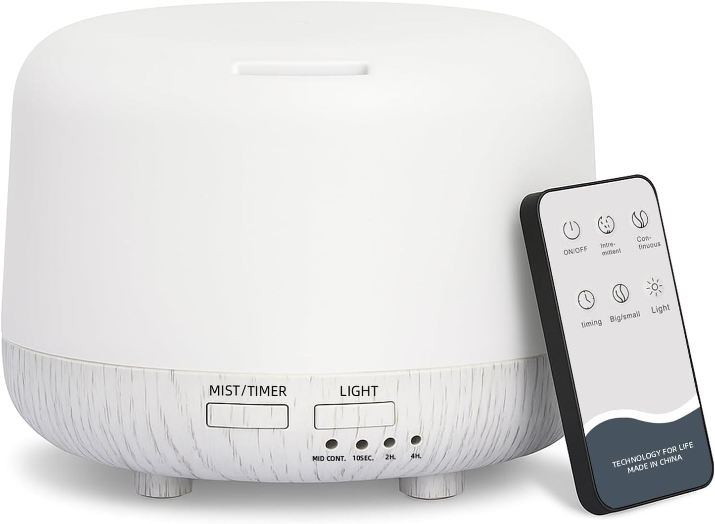 SPLITSKY 300ml Ultrasonic Essential Oil Diffuser with Remote Control | 7-color LED lighting, 2 mist modes, 2H and 4H timers, and waterless auto shut-off for bedrooms, desks and offices.