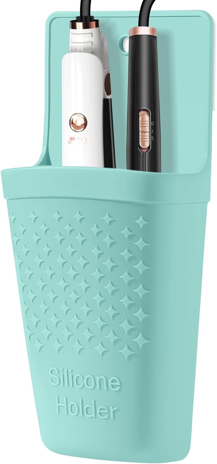 ZAKRA Curling Iron Holder,Heat Resistant Silicone Holder for Flat Iron,Hair Straightener,Hot Hair Tools,Vanity Accessories Organizer.(Grey)