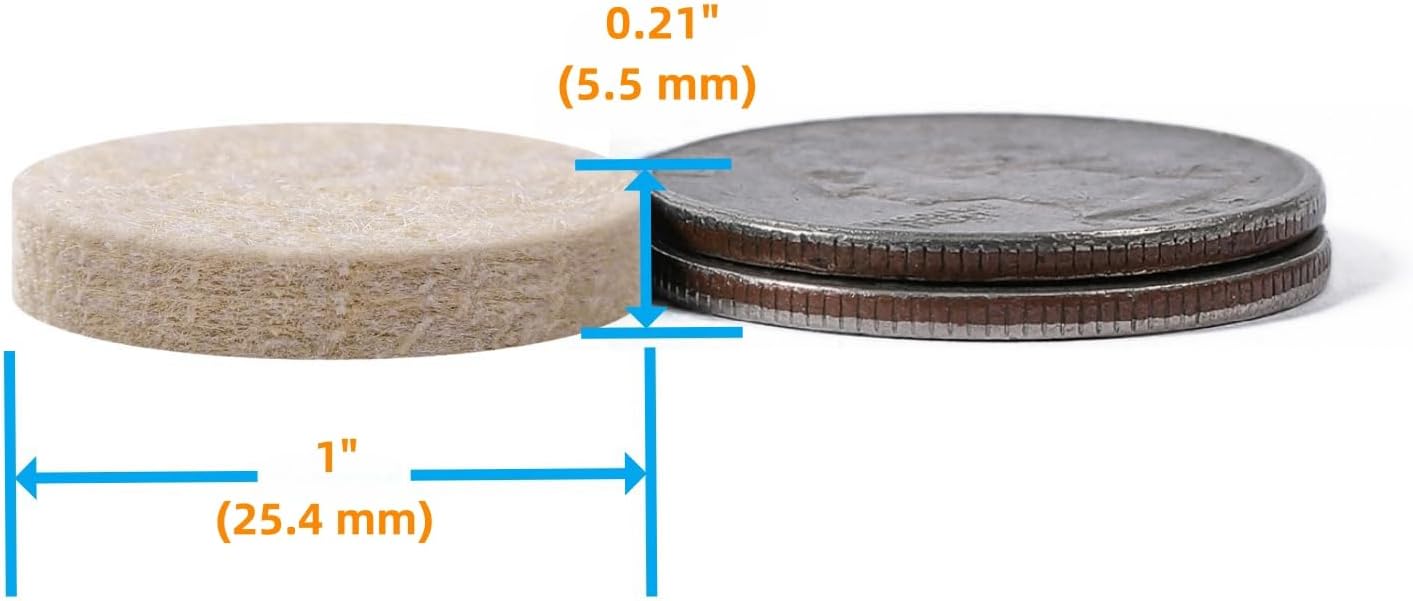Felt Pads Small 3/8" Felt Pads for Cabinet Doors Bumpers, Cabinet Cushion Dots Felt Cabinet Door Stops, Self Adhesive Thick Bumper Pads to Protect Surfaces -Anti Scratch 234 Pcs Round Brown