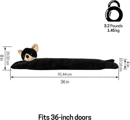 SWISSELITE 36 Inch Under Door Stopper, Decorative Door Noise Blocker | Weighted 3.2 Pounds Animal Air Draft Stopper Soundproof Energy Saver for Door & Window