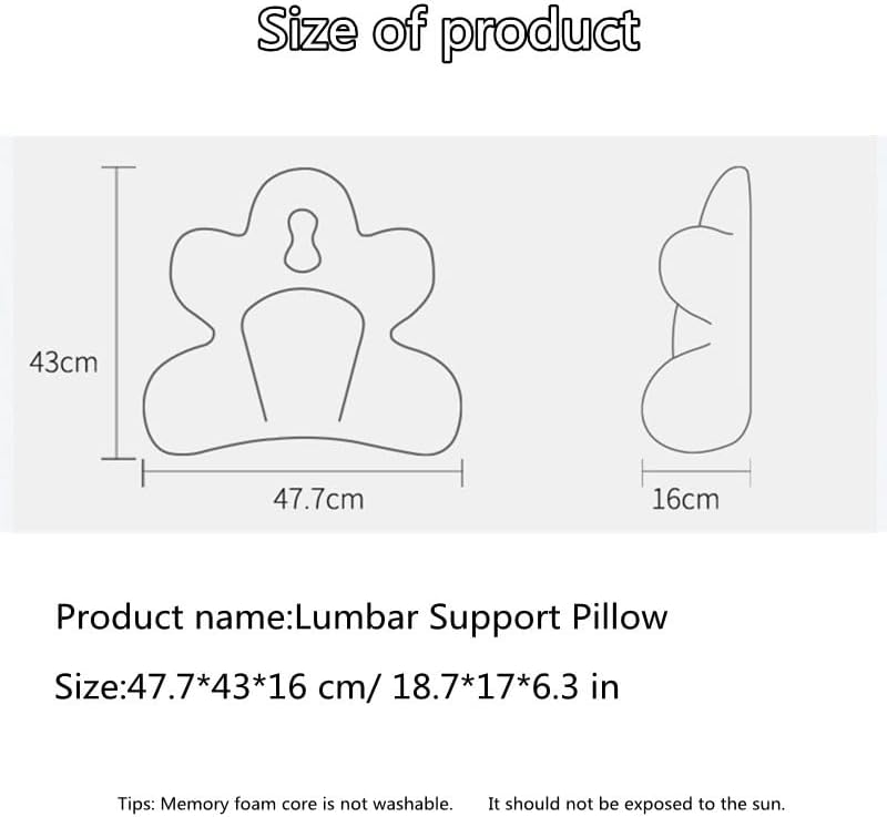 Lumbar Support Pillow for Office Chair, Back Support Pillow for Car, Chair