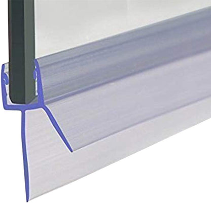 Frameless Shower Door Bottom Seal with Drip Rail 1/4" Thick Glass 27.5" Long Sweep - Glass Door Seal Strip Stop Shower Leaks