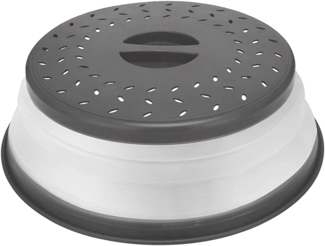 Microwave Cover for Food, Collapsible Microwave Splatter Cover Made of TPR Dishwasher-Safe BPA Free Grey