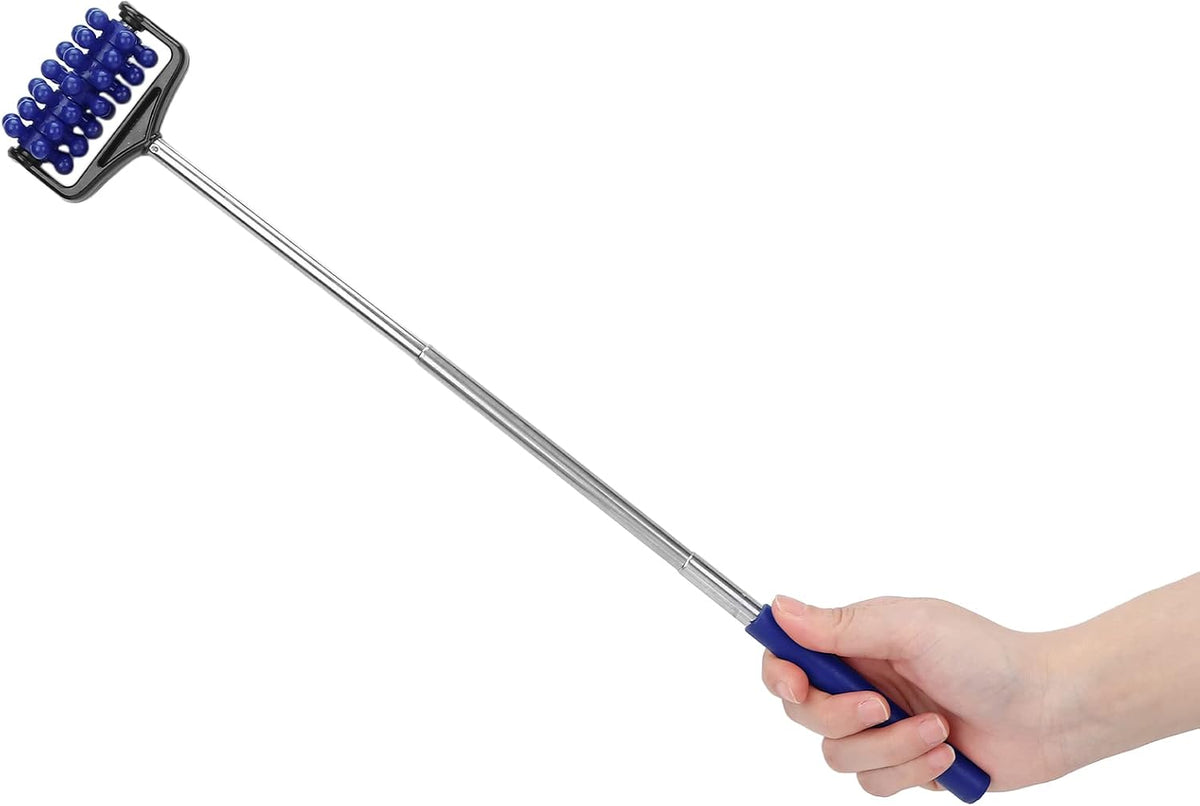 Telescopic Yoga Massage Stick for Men and Women – Granular Body Roller for Neck, Back, Legs, Home Use (Navy Blue)