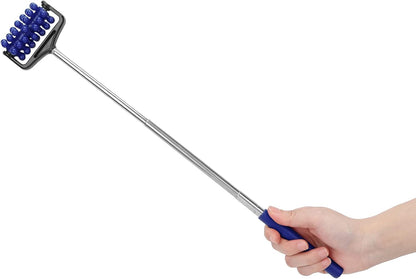 Telescopic Yoga Massage Stick for Men and Women – Granular Body Roller for Neck, Back, Legs, Home Use (Navy Blue)