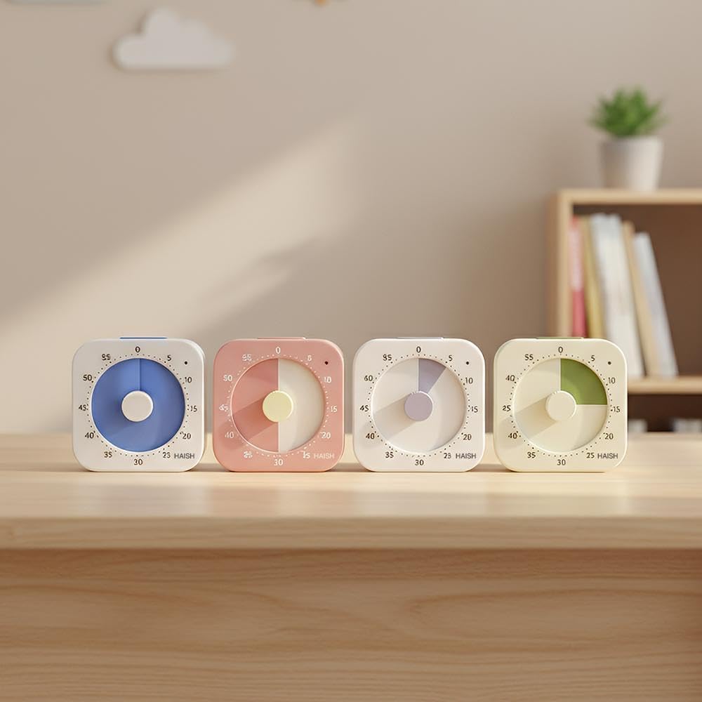 60 Minute Visual Timer for Kids - Premium Countdown Timer with Magnetic Back & Pause Function, Silent Operation for Classroom Teaching Home, Time Management Tool(Batteries Included) (Green)