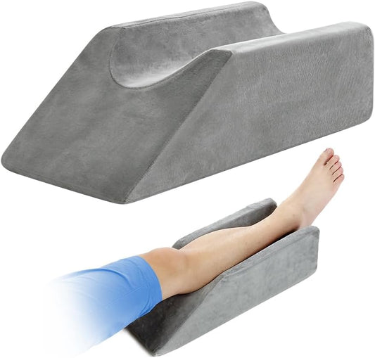 Leg Elevation Wedge Pillow for After Surgery, Knee Pillow Foam Leg Support for Sleeping , Elevating Cushion for Legs Swelling, Leg Elevator Positioning Wedge for Ankle Surgery Recovery (19.7" Long)