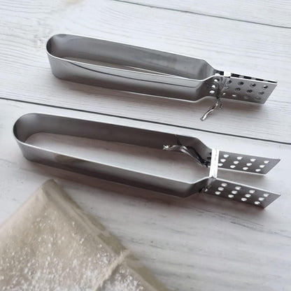 2 Pack Stainless Steel Tea Bag Squeezer, Kitchen Tea Bag Tongs Herbal Tea Infuser, Tea Bag Holder Strainer Clip for Loosing Leaf, Gripping Ice Cube, Sugar