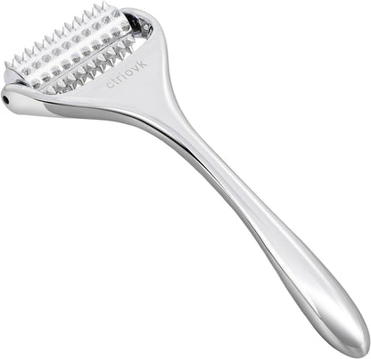 Acupuncture Massage Roller with Acupressure Spikes Roller Massager | Stainless Steel Massage Tool Face Roller, Back & Leg, Finger & Foot Roller, Spiky Massage Roller for Muscle Rolling Massage