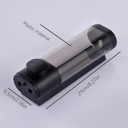 10oz/300ml Single Manual Wall Mounted Soap Dispenser, Black | Bathroom Shampoo and Conditioner Dispenser, Clear Plastic Refillable Liquid Lotion Pump Dispenser and Organizer