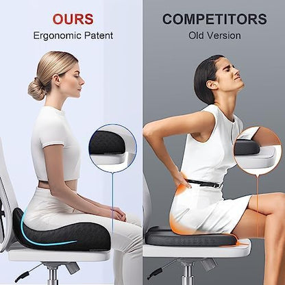 Benazcap Large Ergonomic Seat Cushion Relieves Sciatica & Tailbone Pain