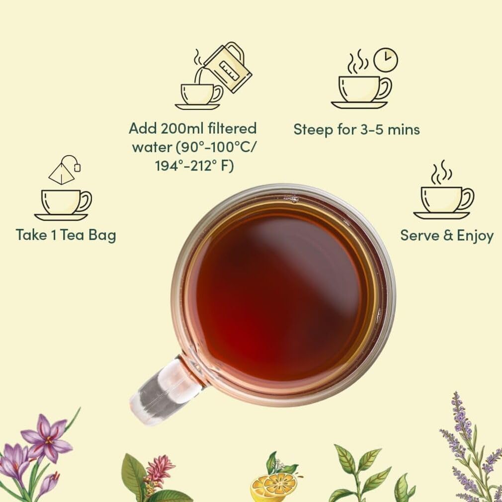 VAHDAM, Assorted Herbal Tea Sampler (18 Tea Bags, 9 Flavors) Caffeine-Free, Non-GMO | Double Infusion, Individually Enveloped Tea Bags | Herbal Tea Assortmen