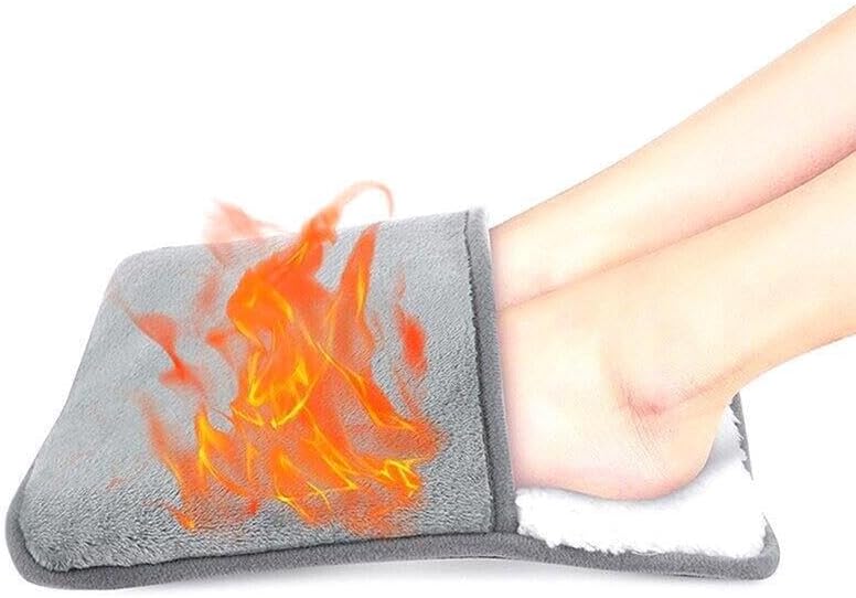 USB Heated Foot Warmer Electric Feet Heating Pad Washable Thermal Heated Foot Cover for Under Desk Bed Office Home