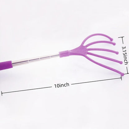 Silicone Back Scratching Tool Extendable Telescopic Back Scratcher Skin Safe Bristle Claw Back Scratcher with Folding Handle