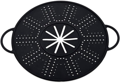 Silicone Spill Stopper Lid Heat Resistant Large Pot Cover Anti Mat with Steam Vent for Boiling Cooking Dishwasher Safe Non Kitchen Utensil Set(white)