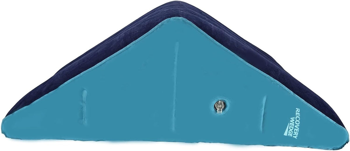 Leg Elevation Pillow by Recovery Wedge, Inflatable Wedge Pillow for Sleeping and Post-Surgical, Improve Circulation and Reduce Swelling, Speed Injury Recovery. (Large triangle)