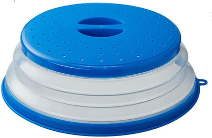 Collapsible Microwave Splatter Cover, 10.5 Inch, Dishwasher-safe, Microwave Plate Cover With Steam Vent，BPA-Free Silicone & Plastic (white)