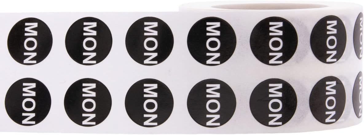 Red Circle Wednesday Stickers – 1/2 Inch Round Adhesive Labels, 1000 Total Stickers Per Roll for Inventory, Food Rotation, Organization, and Retail – Made in the USA