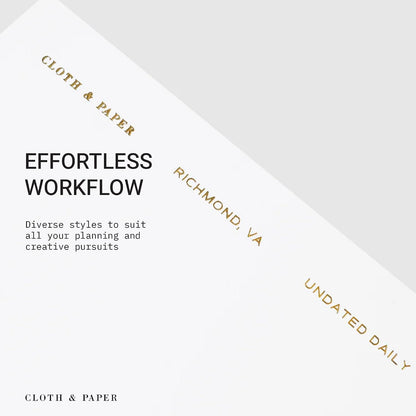 Cloth & Paper Travel Notebook | Daily Wellness Planner – Smoked Salt | Pocket Plus Wellness Planner 3.2" x 6" | Habit Tracker & Self Care Journal for Goals, Gratitude & Reflection – Soft Touch Cover