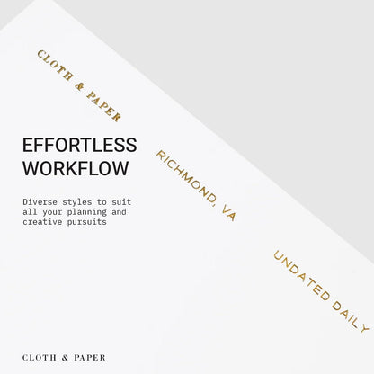 Cloth & Paper Travel Notebook | Daily Wellness Planner – Smoked Salt | Pocket Plus Wellness Planner 3.2" x 6" | Habit Tracker & Self Care Journal for Goals, Gratitude & Reflection – Soft Touch Cover