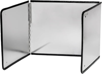 Silver Large 2 Pieces 2 Sided Stainless steel Splatter Guard for Frying Stove Top,Oil Splash Guard Cooking for Stove,Non Stick Foldable Splatter Screen